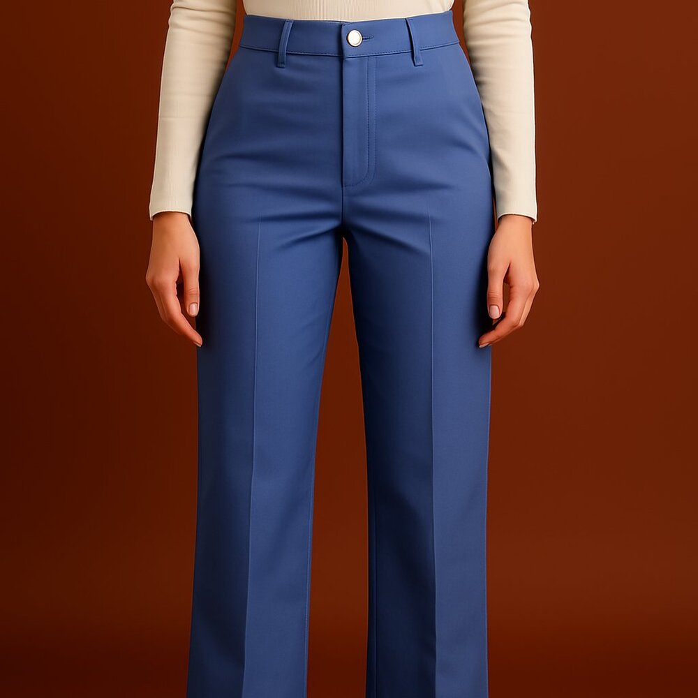 Classic style blue dress pants - High waist size